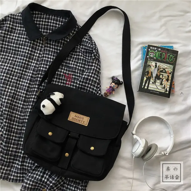 Women's Canvas Bag Japanese Department Harajuku Windsuit Messenger Bag Female Korean Students Shoulder Bags Panda jewelry
