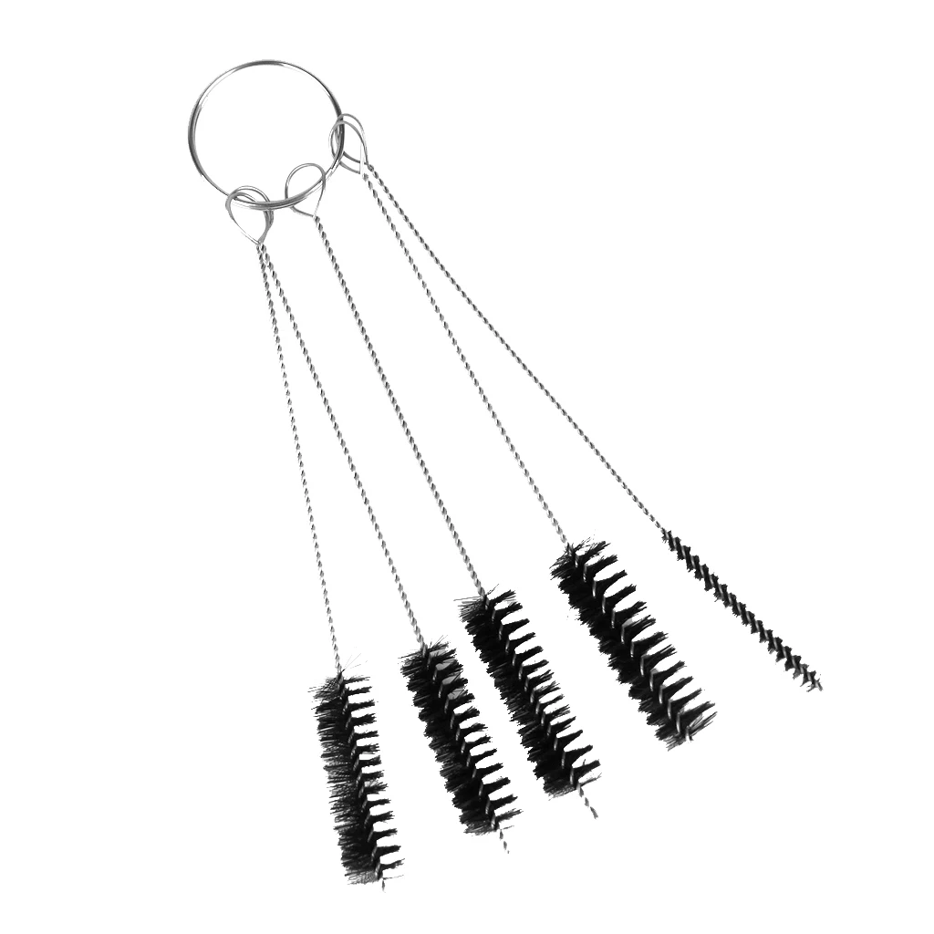 5pcs Wire  Machine Grip Nozzle Tip Cleaning Brushes Set For Glasses Bottle
