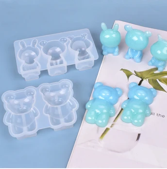 

3D animal bear rabbit deer UV epoxy Resin Silicone Mold DIY jewelry pendant ornaments Decorative Craft art making tool