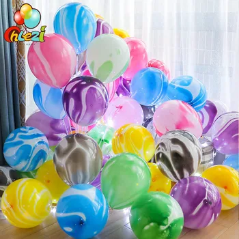 

10pcs Agate latex balloon Painting Colorful Cloud Air Balloon Wedding Birthday Party Decoration Globos kids toys baby shower