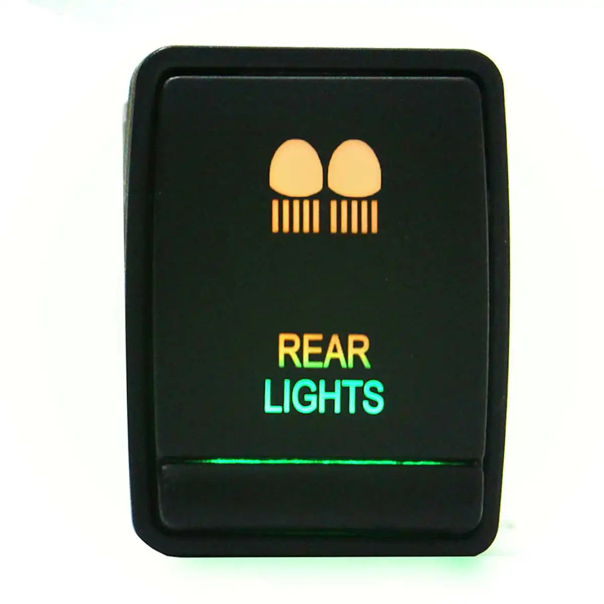 Rear Light Зеленый и янтарный пластиковый 12 В светодиодный кнопочный переключатель дальнего света бар включения выключения тумблер для Nissan Navara NP300 Pathfinder X-Trail - Цвет: Rear Light