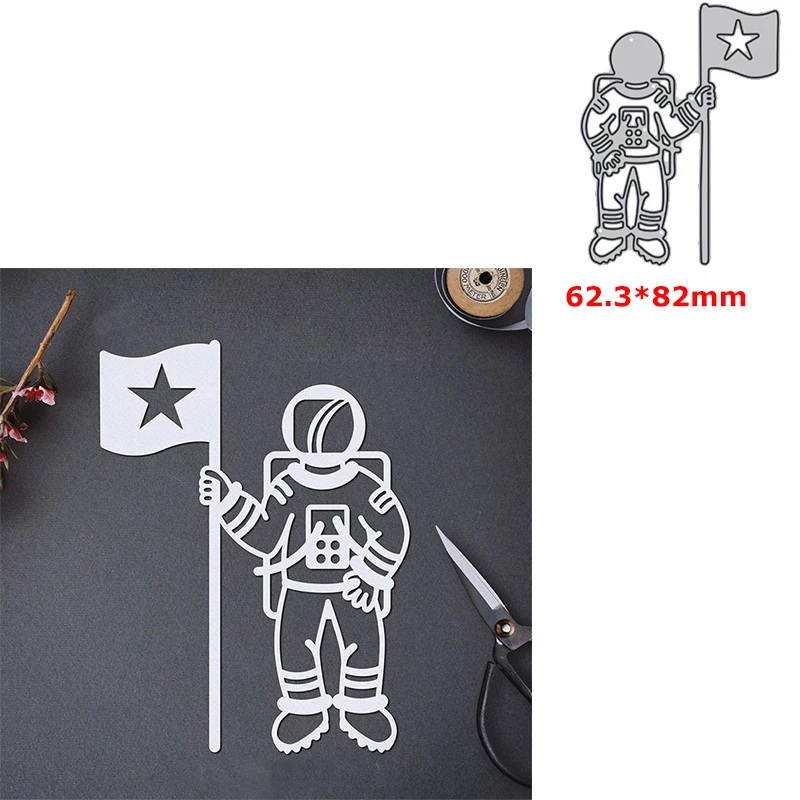 

metal cutting dies mold Astronaut National flag die cut DIY paper craft knife mould blade punch stencils embossing dies 2021