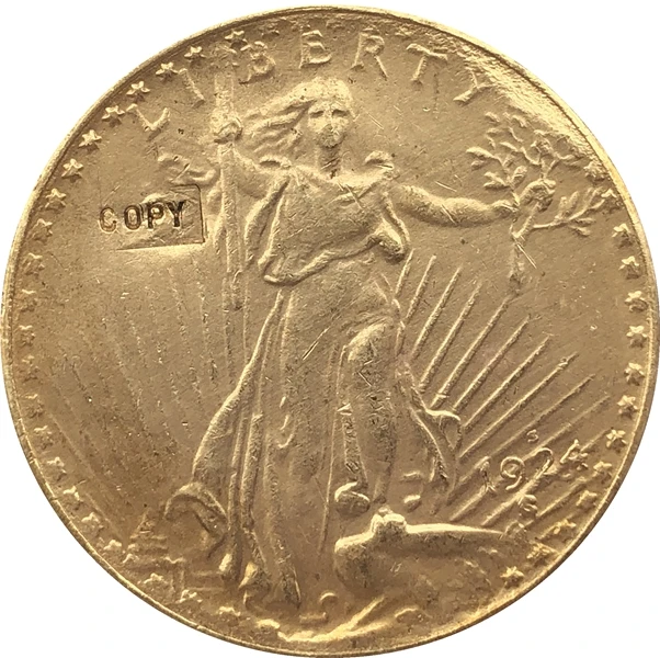 США 1924-S$20 St. Копия монеты с изображением гауденция
