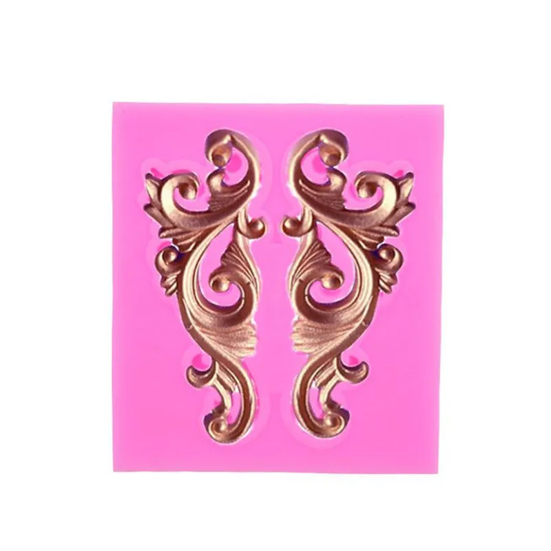 Barokke Stijl Curlicues Scroll Kant Siliconen Mal Relief Bloem Kant