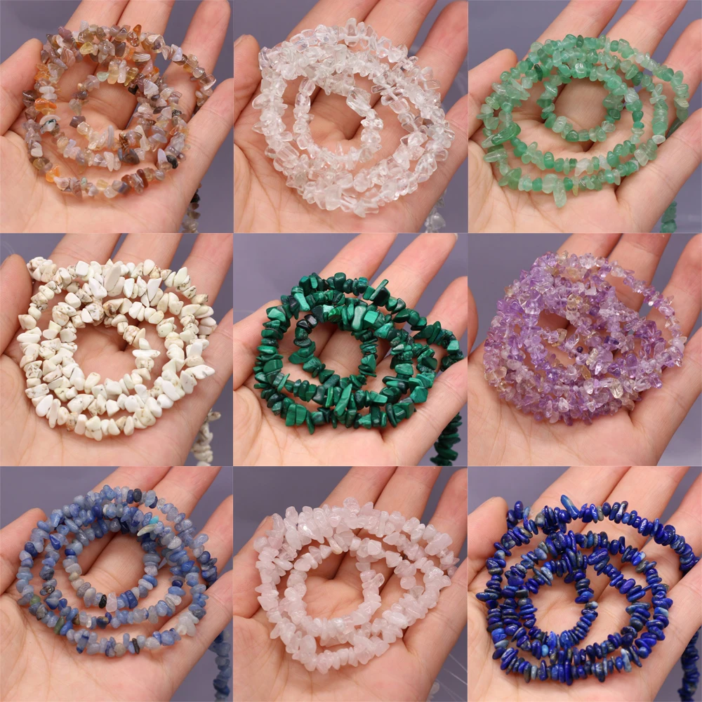 

Natural Stone Crystal Beads Lapis lazuli Malachite Gravel Stone Chip Bead for Jewelry Making DIY Necklace Bracelet Accessories