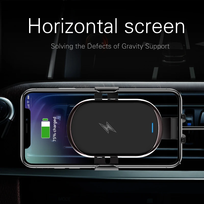 Qi автомобильное беспроводное зарядное устройство для iPhone XR XS зарядное устройство для мобильного телефона инфракрасная индукция быстрая Беспроводная зарядка Автомобильная Подставка для телефона