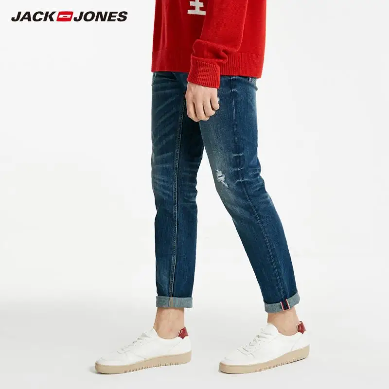 JackJones зимние мужские хлопковые классные потертые повседневные джинсы мужская одежда 218432512