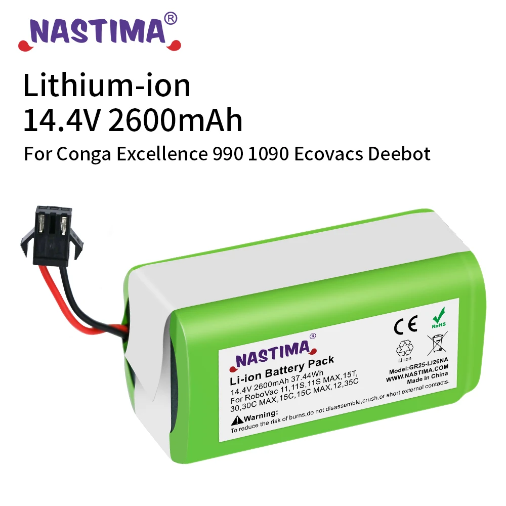 Аккумулятор литий-ионный для Cecotec Conga Excellence 14 4 950 Ecovacs Deebot DN621 1092 Eufy RoboVac 35C Panda i7 V710