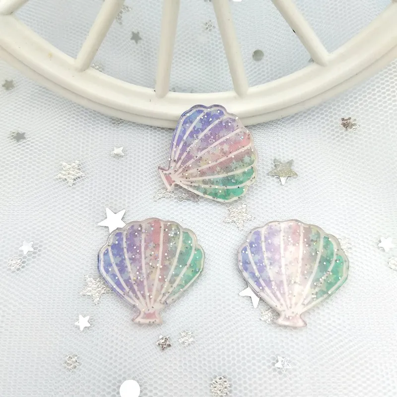 

Ten flat-bottomed resin shells for wedding decoration bow clip accessories DIY ornaments