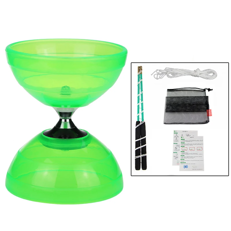 Мягкая опора diabolo игрушки профессиональный набор Diabolo упаковка с веревочной сумкой Китай - Цвет: Green
