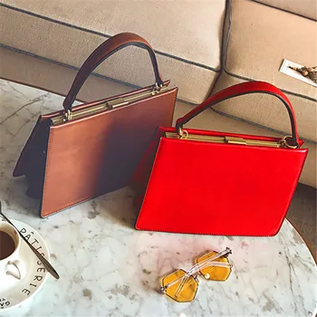 

Square Sling Bag Fashion Bright Color Clip Handbag Shoulder/Crossbody Bag