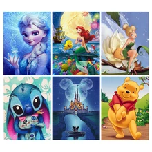 Disney kit de pintura de diamante de desenhos animados, princesa 5d faça você mesmo, imagem, artesanato, arte, hobby, bordado de diamante, ponto cruz, decoração de casa