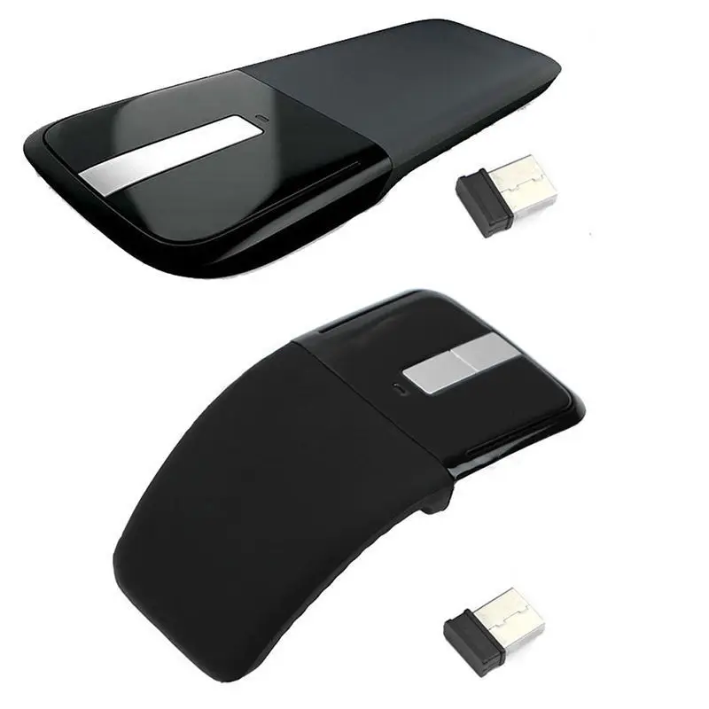 Черная мышь Мыши оптическая прокрутка+ usb-приемник портативный 2,4 ГГц складной беспроводной сенсорный ноутбук Горячий