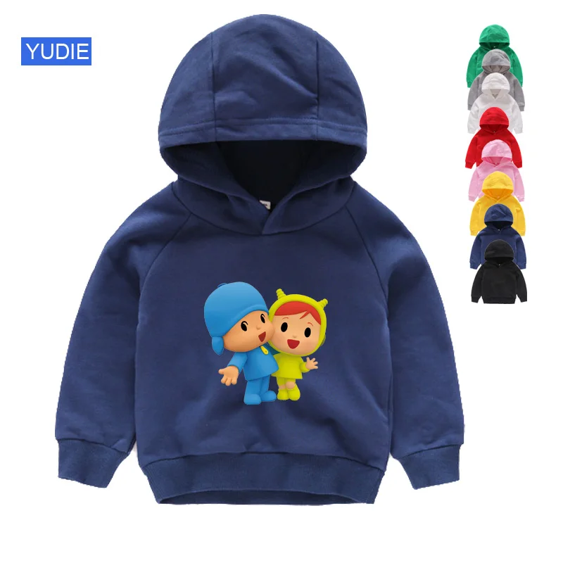 Детские толстовки с капюшоном pocoyo/Детские толстовки с героями мультфильмов хлопковый пуловер для малышей весенняя одежда для мальчиков и девочек верхняя одежда для мальчиков одежда для малышей - Цвет: Kids Hoodies