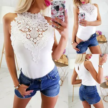 

White Women Lady Off Shoulder Shorts Bodycon Bodysuit V Neck Lace Long Sleeve Bandage Jumpsuit Romper Trousers Leotard Party Top