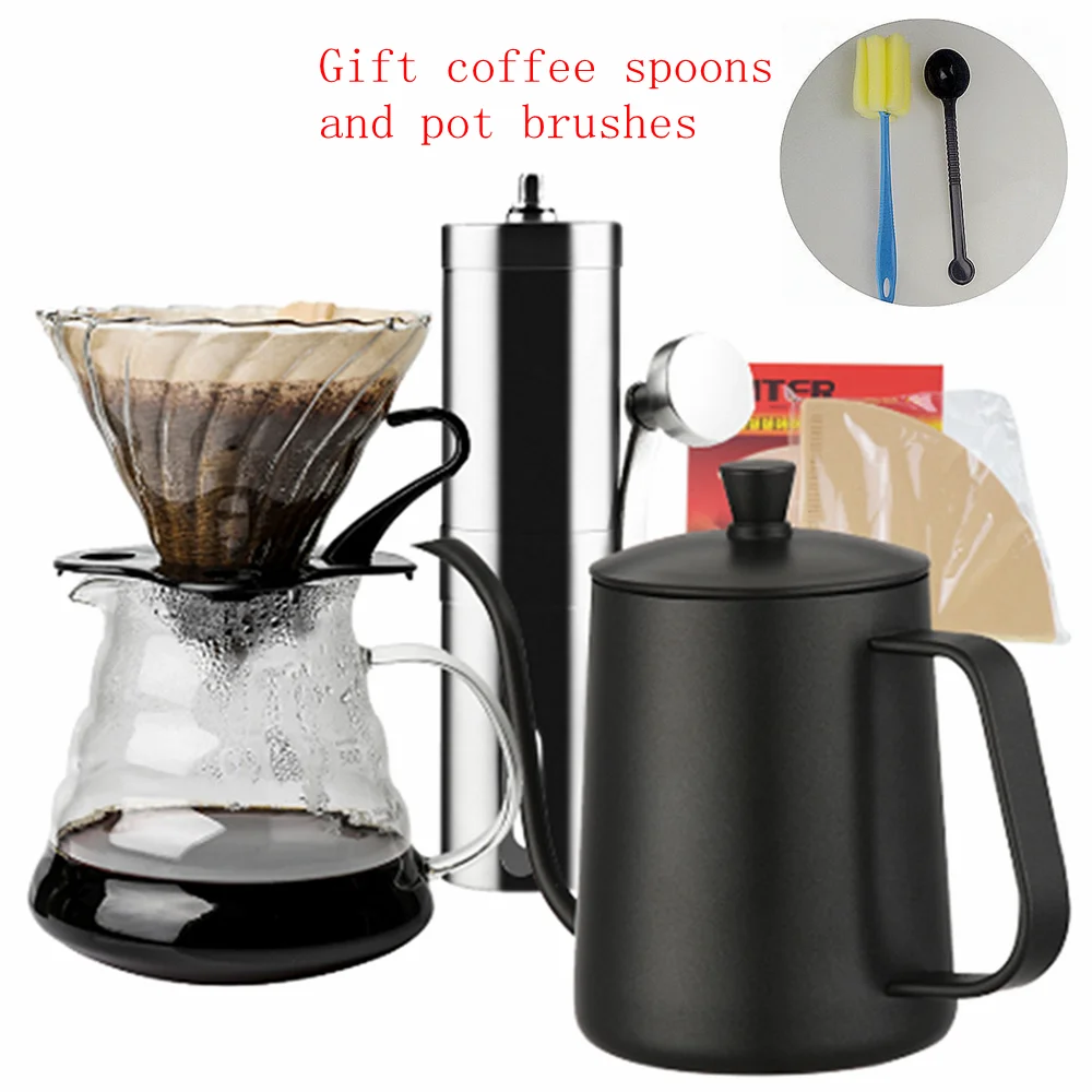 Coffee Drip Sets Ceramic/Glass Dripper Pitcher Kettle V60 Glass Coffee