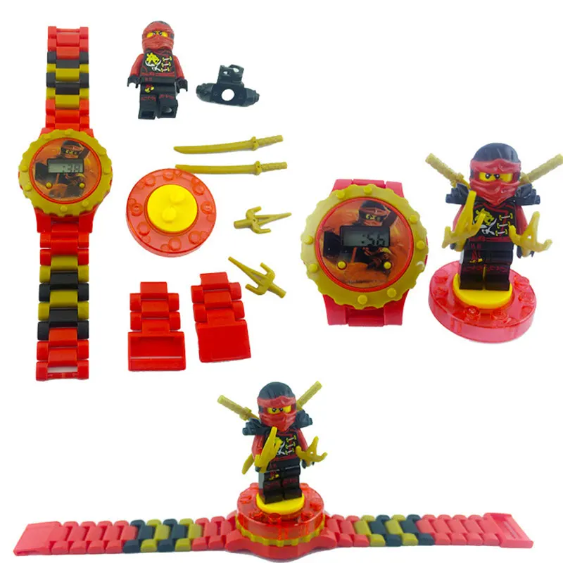 Детские часы Человек-паук Железный человек Бэтмен Халк Моана принцесса строительные блоки фигурки Детские часы игрушки детские часы - Цвет: 6