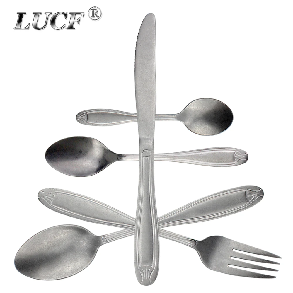LUCF Preference винтажные столовые приборы из нержавеющей стали в западном стиле
