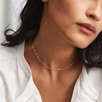 

JUJIE Fashion Gold Color short Necklace for Women Chain Chocker Stainless Steel Necklaces Hip hop Jewelry