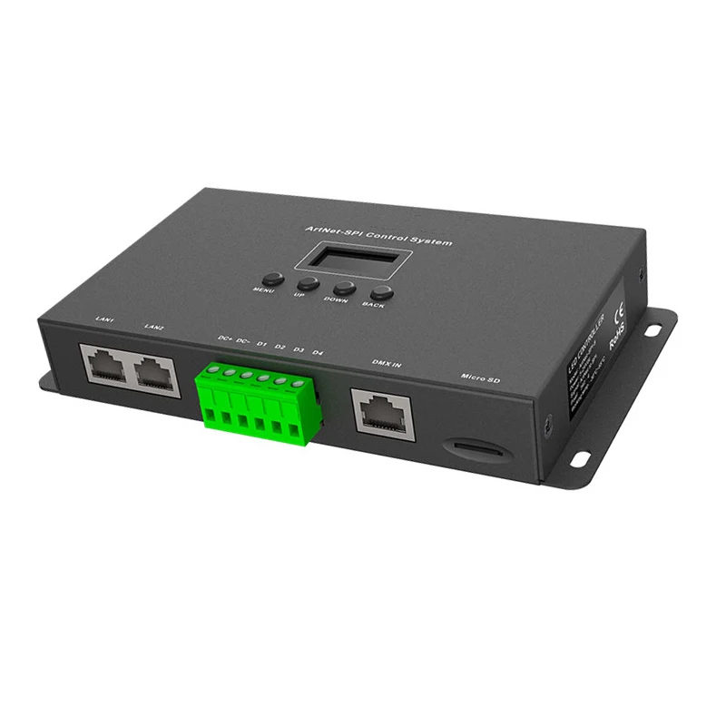 US $185.99 New Artnet To SPI Signal Converter Pixel Controller DC524V SPITTL Digital Output Driving 680 Dots 4 Universe DMX512 Interface