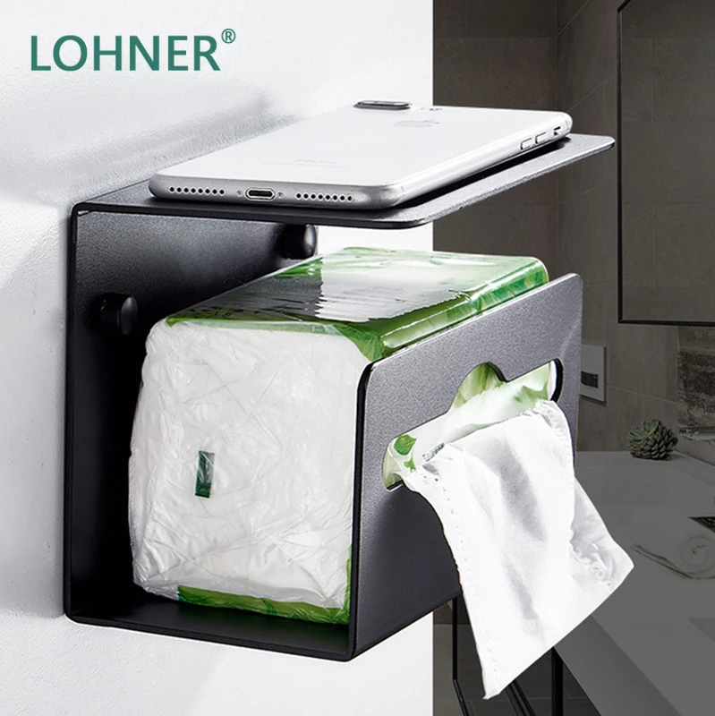 Новинка держатель для полотенец Lohner из скрытого алюминия черный рулона