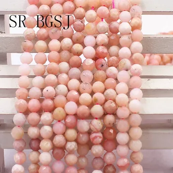 

Free Shipping SR 6mm Wholesale Faceted Pink Opal Round Jewelry Accessories Spacer Gemstone Beads Strand 15"
