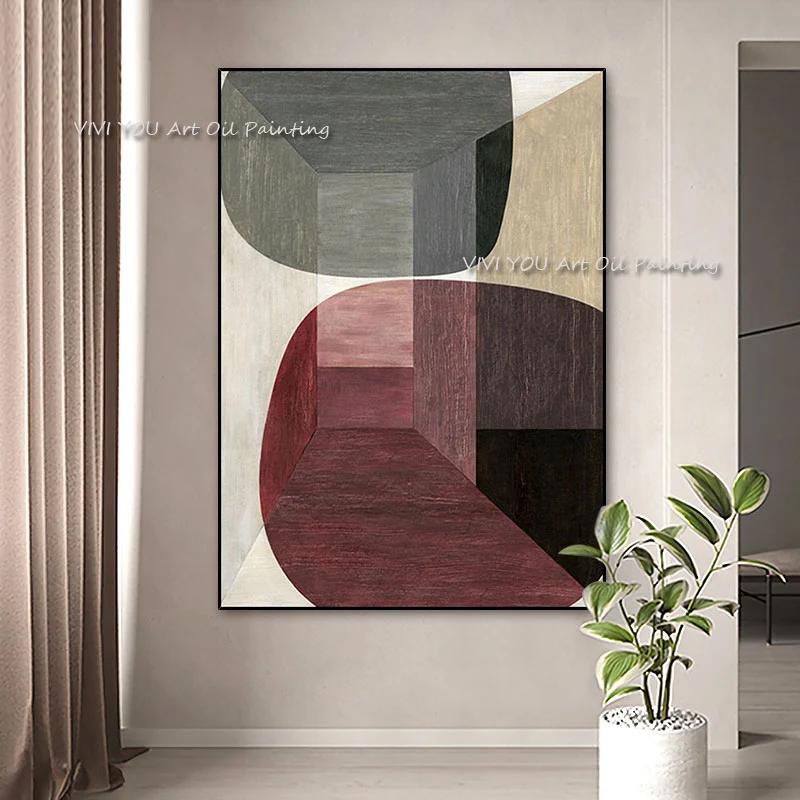 

The Fashion Handmade Color Gradient of Tone Oil Painting On Canvas Wall Arts Circle Picture for Living Room Texture Decoration