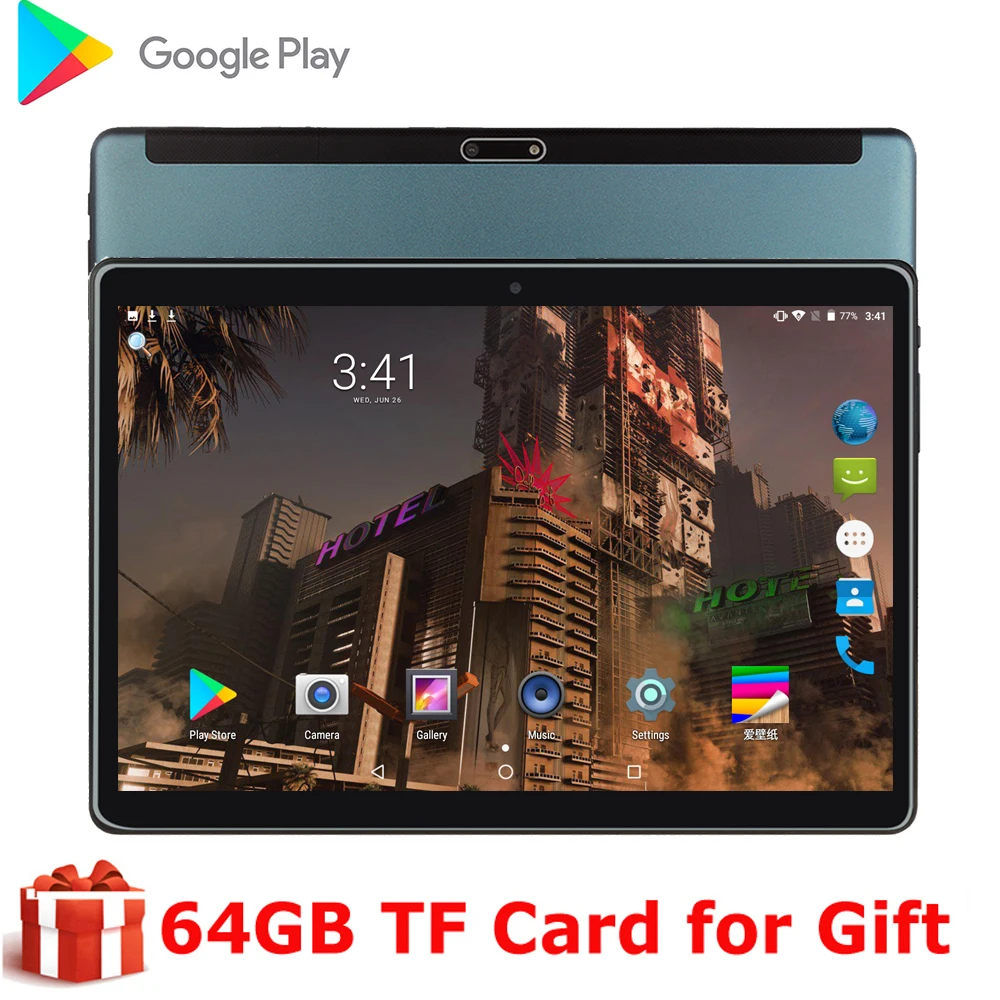 Планшет с 10 дюймовым дисплеем ОЗУ 2 Гб ПЗУ 32 ГБ Android 9 0 Bluetooth мя слотами для sim