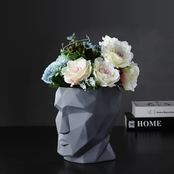 

Flower Vases Nordic Decoration Home Grey Resin Vase For Wedding Decoration Hydroponic Flower Pot Delicate Tabletop Vases ZZY022