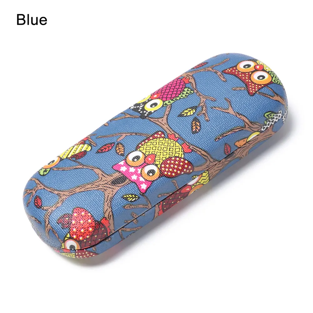 blue 1 шт., новинка, Чехол для очков с изображением животных, мультяшная сова, жесткая оправа, коробка для очков, портативный милый протектор для очков, модные аксессуары для очков - Цвет: blue