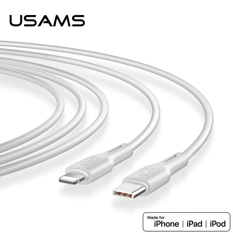USAMS для usb c к Lightning зарядный кабель для iPhone xs max xr 8 7 6s plus 5S 11 apple ipad pro быстрое зарядное устройство pd кабель