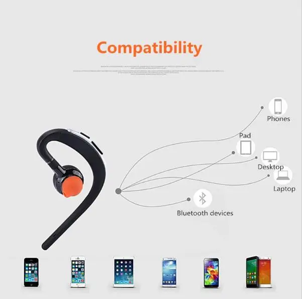Беспроводные наушники Handsfree бизнес Bluetooth с микрофоном Голосовое управление