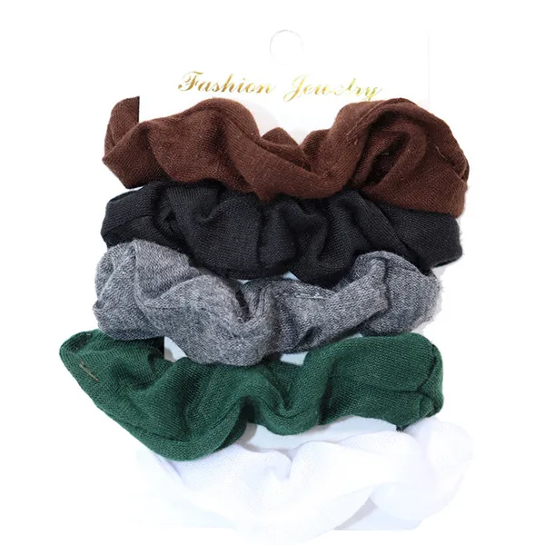 CottonCoffeWhite Модные зимние женские базовые резинки для волос, резинки для волос для девушек, держатель для конского хвоста, аксессуары для волос - Цвет: CottonCoffeWhite