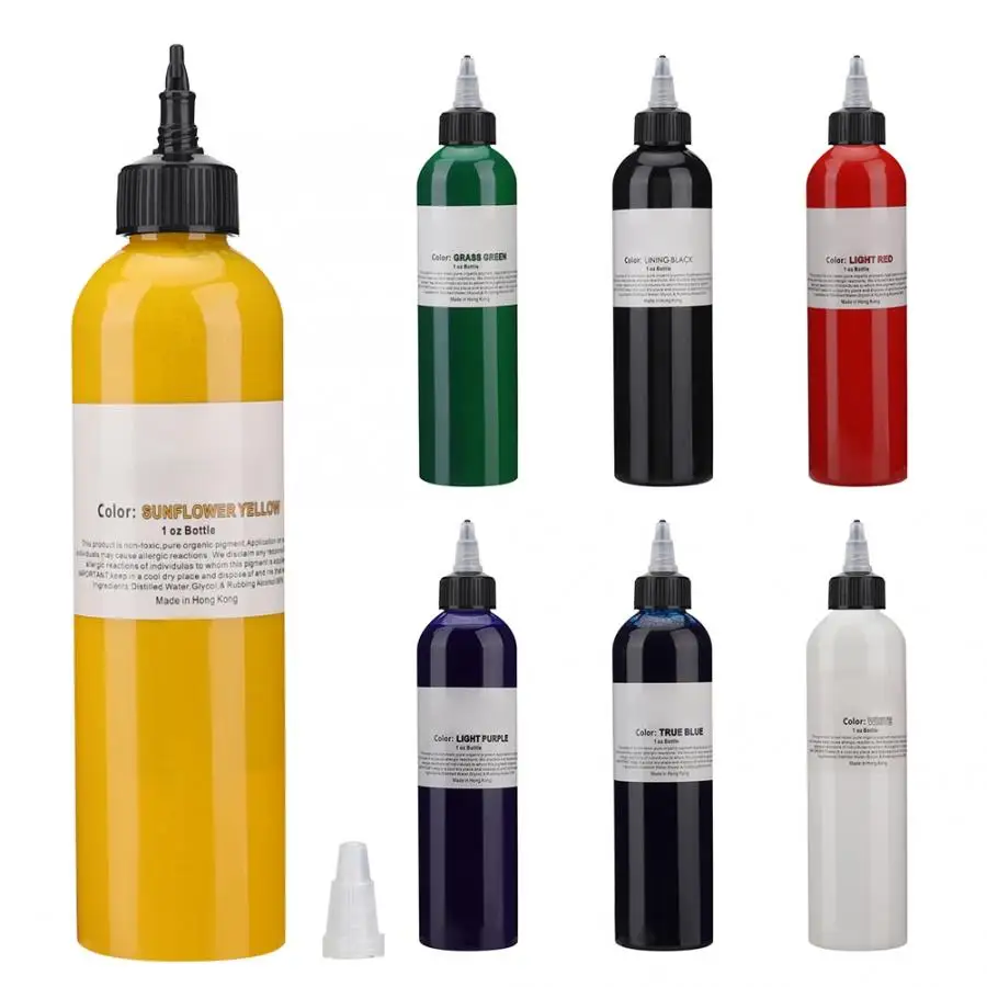 

250ml 7 Colors Plant Extracts Tattoo Pigment Eyebrow Body Art Painting Long Lasting Makeup Microblading Tattoo Ink Tattoo Supply