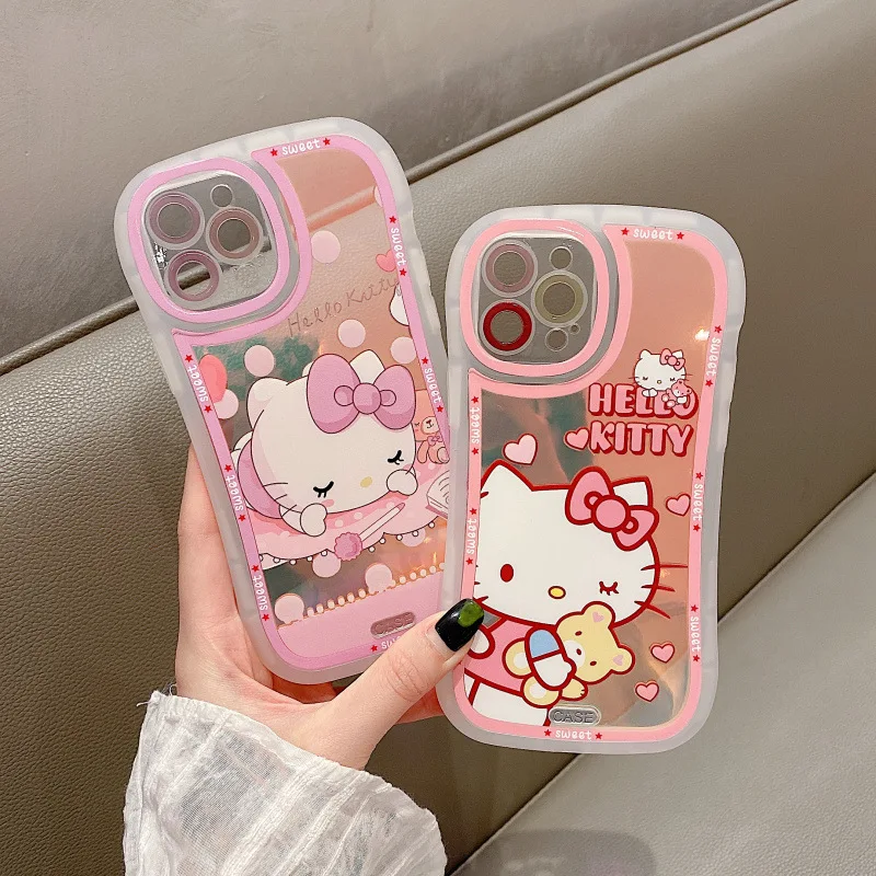 New Fashion Sanrio Hellokittys Laser Curve Case For Iphone 12pro Max 11 ...