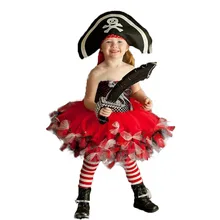 Пушистый костюм пирата для девочек по колено с бантиком платье-пачка из тюля девочки; дети Lepin с изображением персонажа фильма «Пираты Карибского моря» на Хэллоуин; платье со шляпой
