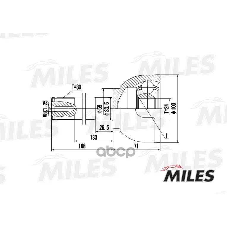 Шрус Toyota Land Cruiser 4.2/4.5 98- Нар. Miles Ga20486 Miles арт. GA20486