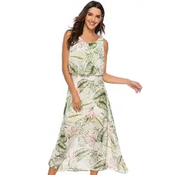 AliExpress Внешняя торговля Ebay Европа и Америка отдых стиль платье богемный Фэн Чжан юбка без рукавов с принтом