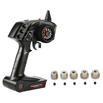 

2 Set RC Car Accessories: 1 Set 2.4G 3CH AFHS Radio Remote Control Transmitter with Receiver & 1 Set 48DP 3.175Mm 16T 17T 18T 19