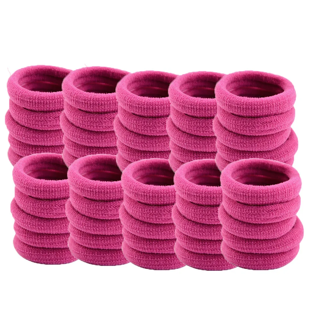 Hot Pink 3 см 50 шт/партия Аксессуары для волос Детские резинки для волос для девочек повязка на голову украшения Галстуки резинка для волос# V - Цвет: Hot Pink