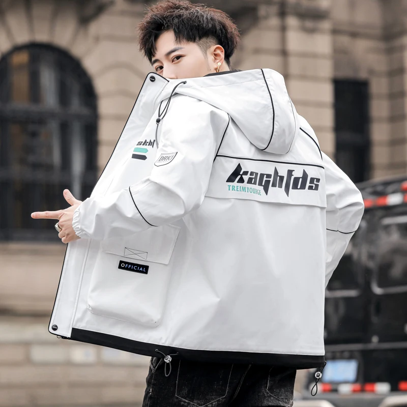 

Дропшиппинг Мужская Уличная Хип-Хоп куртка Бомбер 2021 человек Harajuku ленты карманы пальто корейский стиль модная одежда