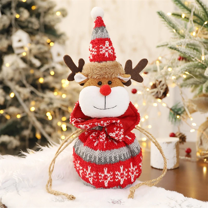 Christmas Hacks 2022 Christmas Diy 2021 Knitted Cloth Doll Apple Bag Three Dimensionalkid Candy  Gift Xmas Tree Ornaments Pendant Gnome 2022 New Year|Party Diy Decorations|  - Aliexpress