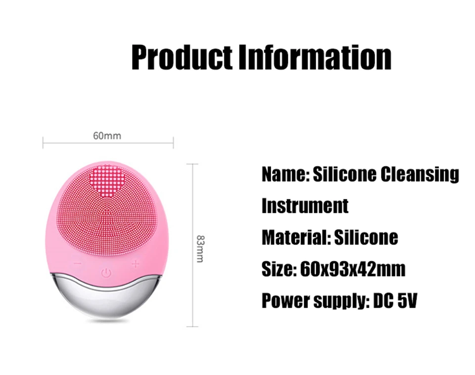 Мини электрическая Очищающая щетка для лица, силиконовая звуковая очиститель для лица, глубокое очищение пор, массажер для кожи, Очищающая щетка для лица, устройство