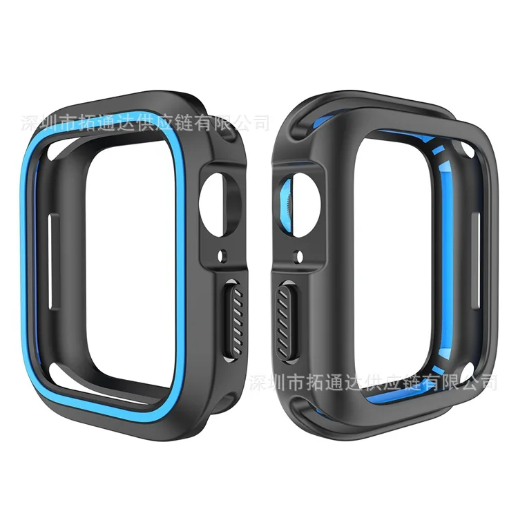 Для Apple Watch 4 чехол все вокруг защитные чехлы для iwatch 4-серия крышка Мягкий тонкий 44 мм 40 мм ТПУ двойной цвет полный Чехол