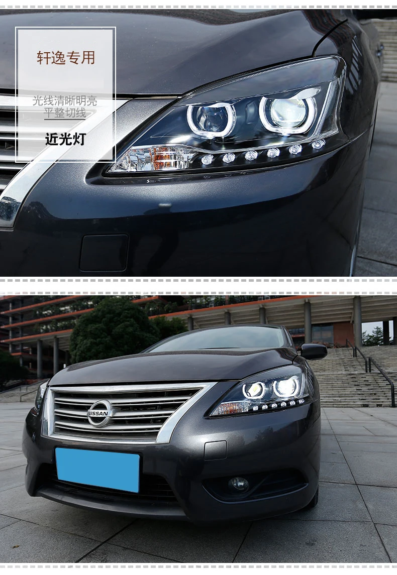Автомобильный Стайлинг для Nissan Sylphy фары 2012- Sentra светодиодный фонарь светодиодный DRL Биксеноновые линзы Высокий Низкий Луч