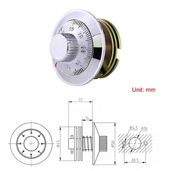 

Safe Cabinet Door Lock Keyless Chrome Plated Mechanical Combination Locks for Home Office DEC889