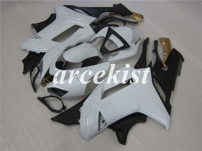 4 подарки ABS Обтекатели комплект подходит для kawasaki Ninja ZX6R 636 2007 2008 07 08 6R ZX-6R Кузов Набор белый яркий
