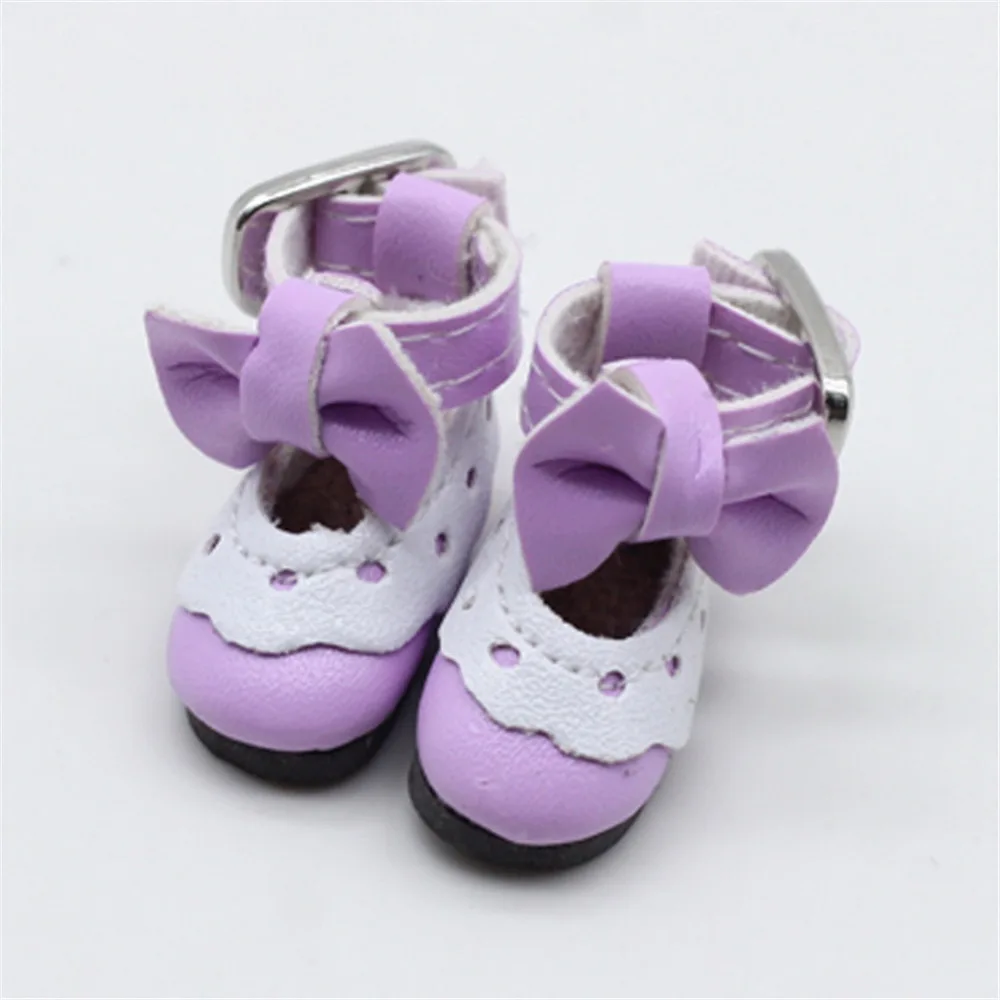 Кожаные кружевные туфли 12 дюймов для Blyth/AZ/Licca/Pullip Doll, 1 пара, 2,8 см, милые кружевные туфли с бантом, кукольные аксессуары