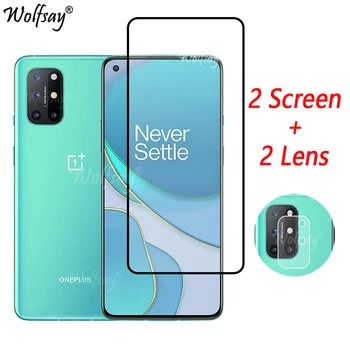 Funda completa templada de cristal para OnePlus 8T Protector de pantalla para OnePlus 8T cámara de vidrio para OnePlus 8T One Plus 8T vidrio de 6,55 pulgadas