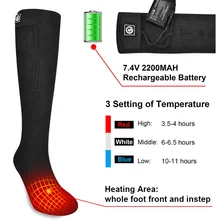 SALVATORE nero riscaldamento calzini sport all'aria aperta caldo di riscaldamento della batteria per 3-6 ore per tenere in caldo